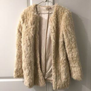 FOREVER21 white faux fur jacket